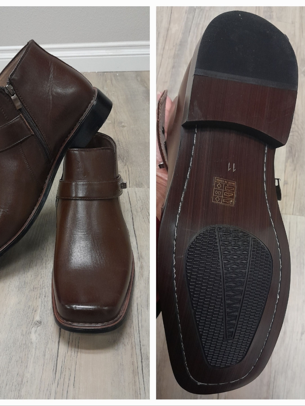 Men's Brown Leather Ankle Boots NWT Size:11 Majestic Collection